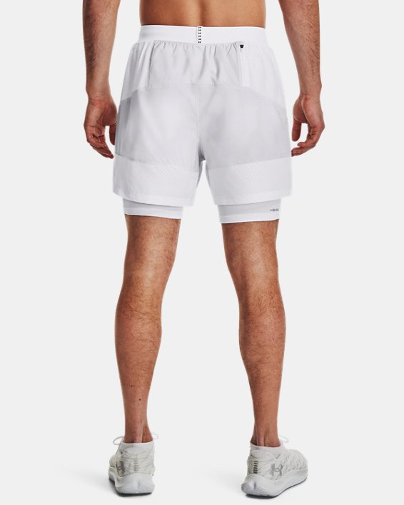 Men's UA Iso-Chill Up The Pace 2-in-1 Shorts, White, pdpMainDesktop image number 1